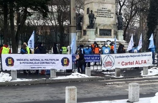Protestele sindicaliștilor din Cartel Alfa luni la Palatul Cotroceni