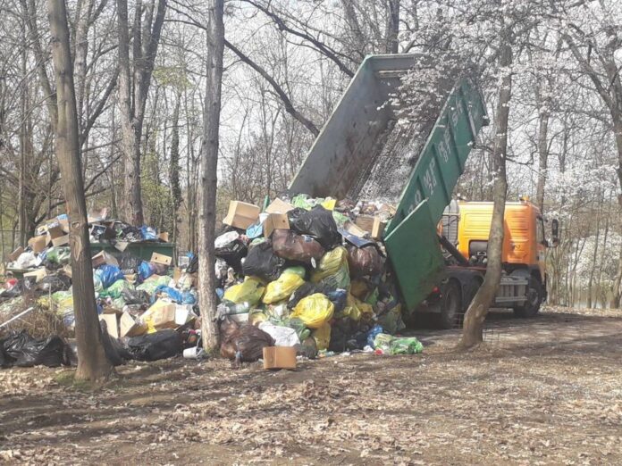 munți de gunoaie în Herăstrău