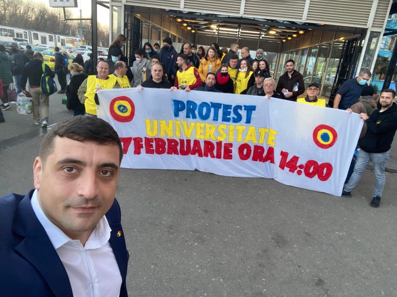 Protest în fața Ambasadei Rusiei, la București, organizat de AUR