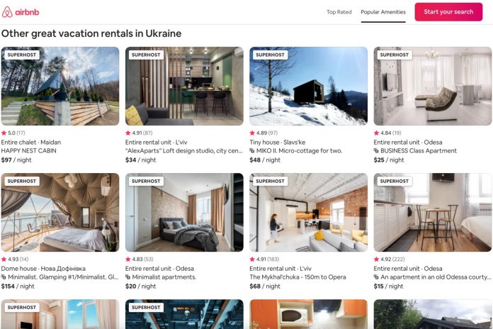 Rezervări prin Airbnb în Ucraina sunt făcute de oamenii din toată lumea