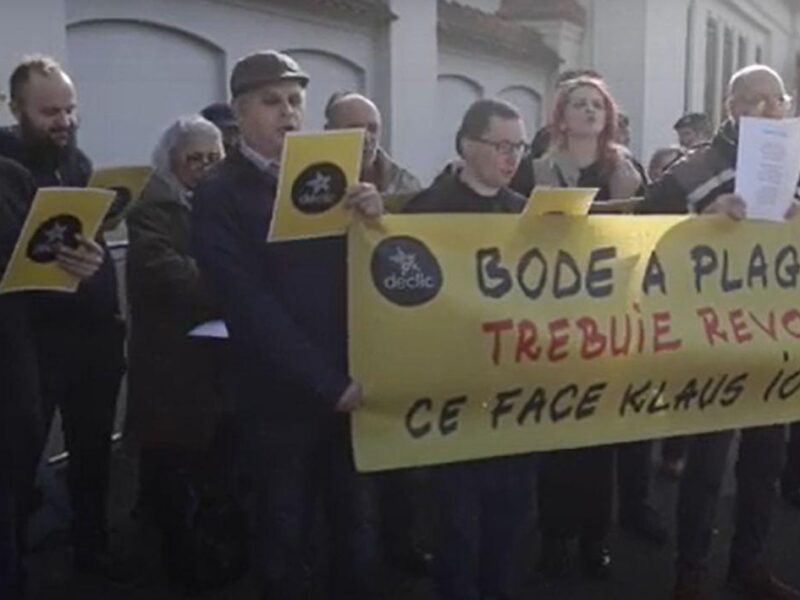 Un protest împotriva plagiatorilor din funcții cheie în fața Palatului Cotroceni